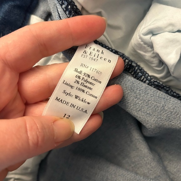 Frank & Eileen Wicklow Italian denim crop jeans size 12 - Picture 6 of 8